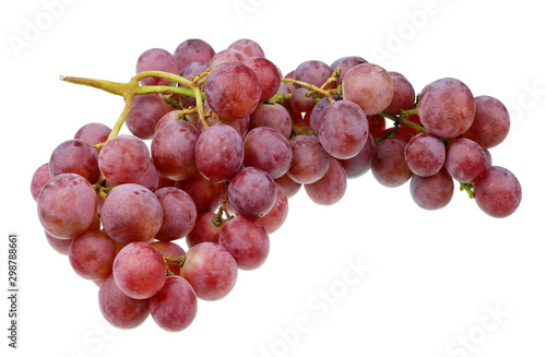 A real  large bunch and heap of sweet red  Isabella grapes isolated