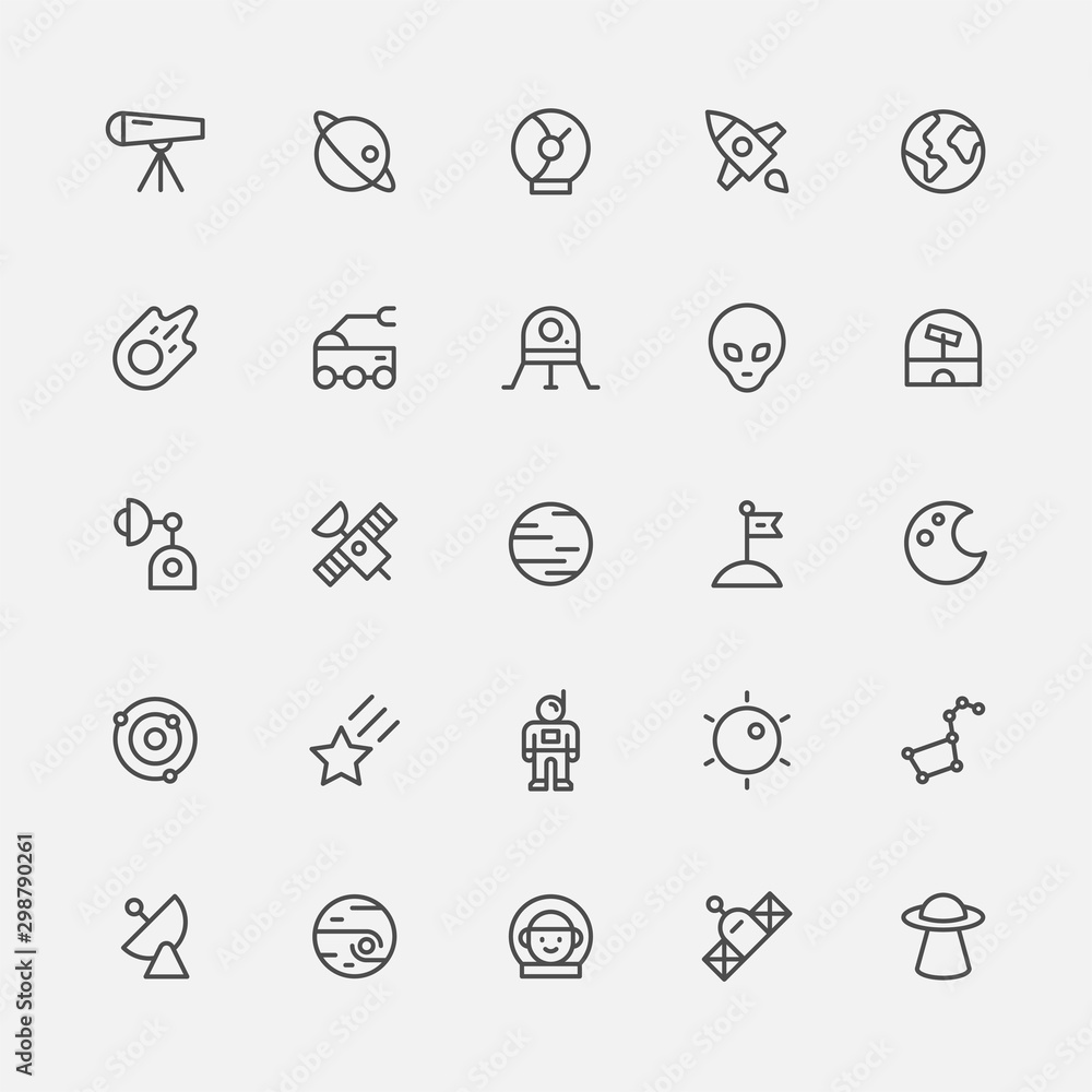Space science simple line icon. Space science simple line icon.