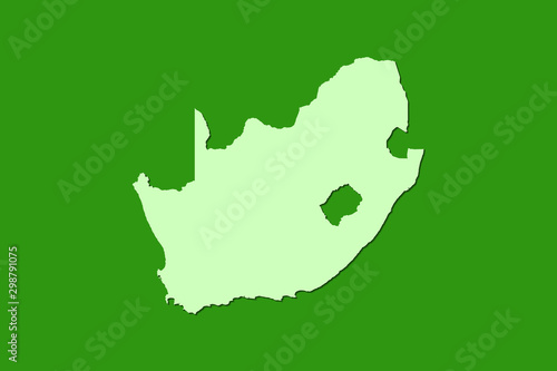 South Africa vector map with single land area using green color on dark background illustration