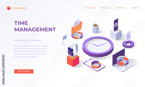 Landing page for time management