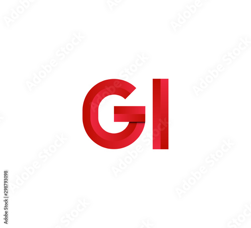 Initial two letter red 3D logo vector GI Free Download Initial two letter red 3D logo vector GI - GFXLoad