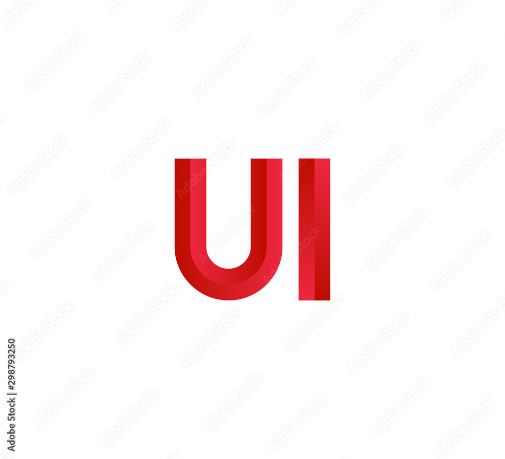 Initial two letter red 3D logo vector UI Initial two letter red 3D logo vector UI