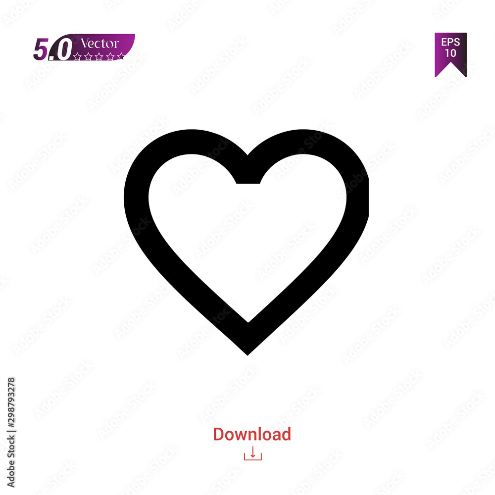 Outline Black favorite-heart-button icon vector isolated on white background. Graphic design, material-design icon, mobile application, logo, user interface. EPS 10 format vector