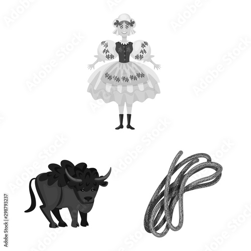 Vector design of national and culture sign. Collection of national and tour stock symbol for web.