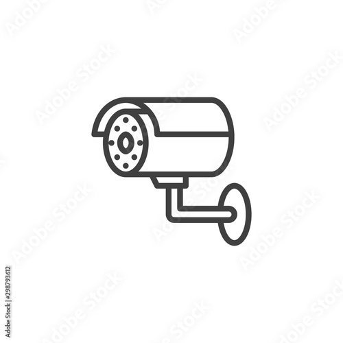 Dome CCTV line icon. Surveillance dome camera linear style sign for mobile concept and web design. Security camera outline vector icon. Symbol, logo illustration. Vector graphics