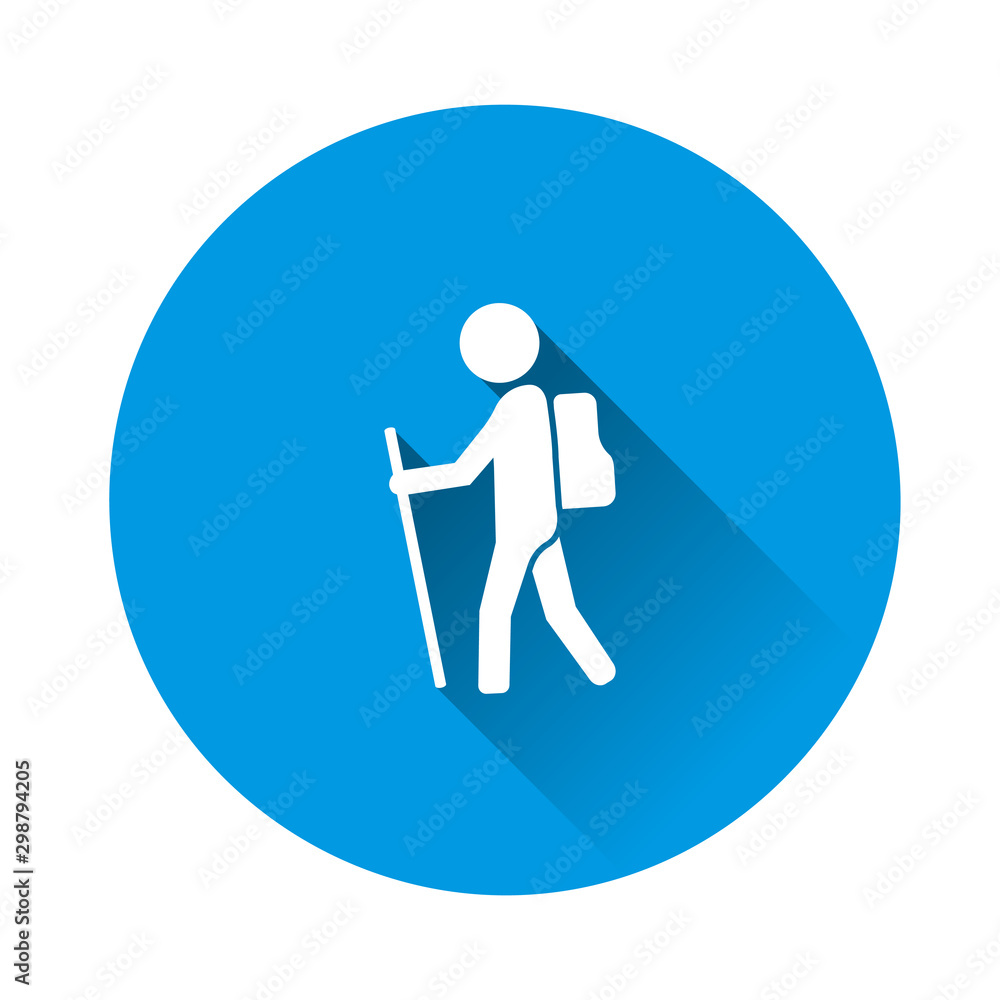 Vector Icon man engaged on blue background. Flat image with long shadow. Vector Icon man engaged on blue background. Flat image with long shadow.