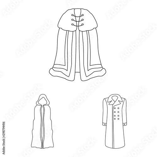 Vector illustration of robe and garment logo. Collection of robe and cloth stock vector illustration.