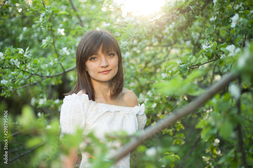 portrait of young woman in the garden