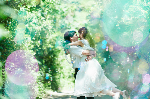 Fotografie ウェディング　カップル　シャボン玉