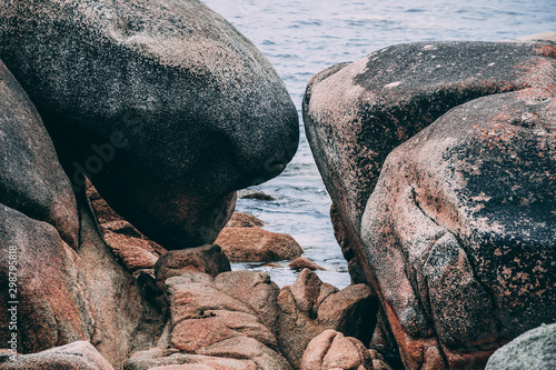 Big rocks in the coasline photo