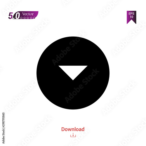 Outline Black drop-down-round-button icon vector isolated on white background. Graphic design, material-design icon, mobile application, logo, user interface. EPS 10 format vector