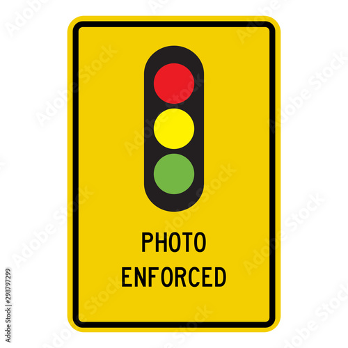 Photo enforced traffic signal sign vector illustration