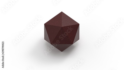 3d rendering of an icosahedron isolated on white background