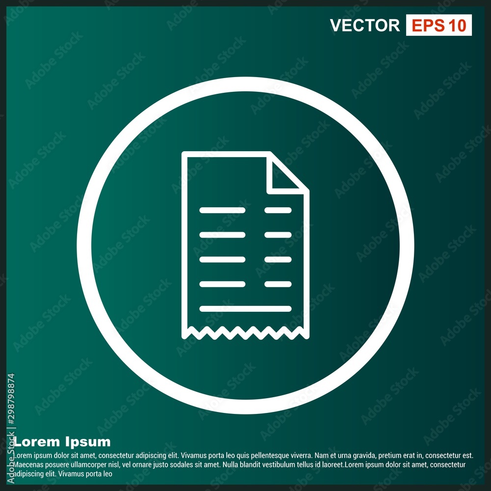 Receipt Icon For Your Design,websites and projects. Receipt Icon For Your Design,websites and projects.