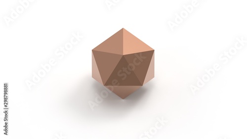 3d rendering of an icosahedron isolated on white background