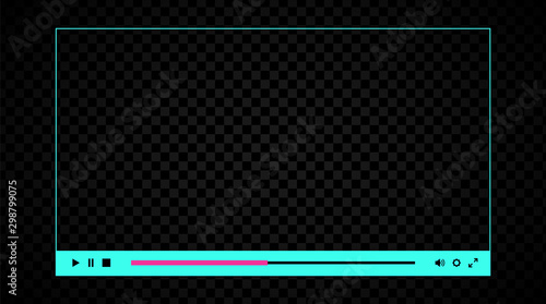 Blank web player interface. Contrast and punchy neon theme.