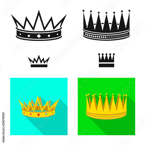 Vector illustration of medieval and nobility symbol. Set of medieval and monarchy stock vector illustration.