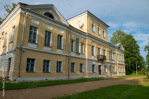 BERNOVO, TVER REGION, RUSSIA - AUGUST 11, 2019: Museum building A.S. Pushkin. The main house  of the estate of the landowners Wulf. The village of Bernovo © Konstantin