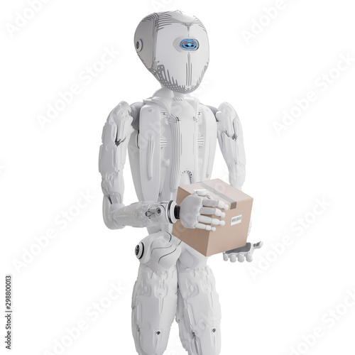 robot with package, artific...
