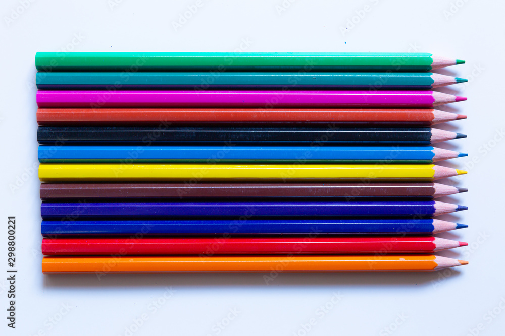 color pencils isolated on white background color pencils isolated on white background