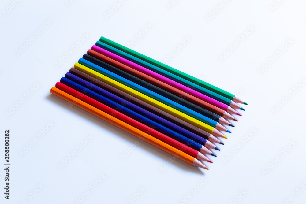 color pencils isolated on white background color pencils isolated on white background