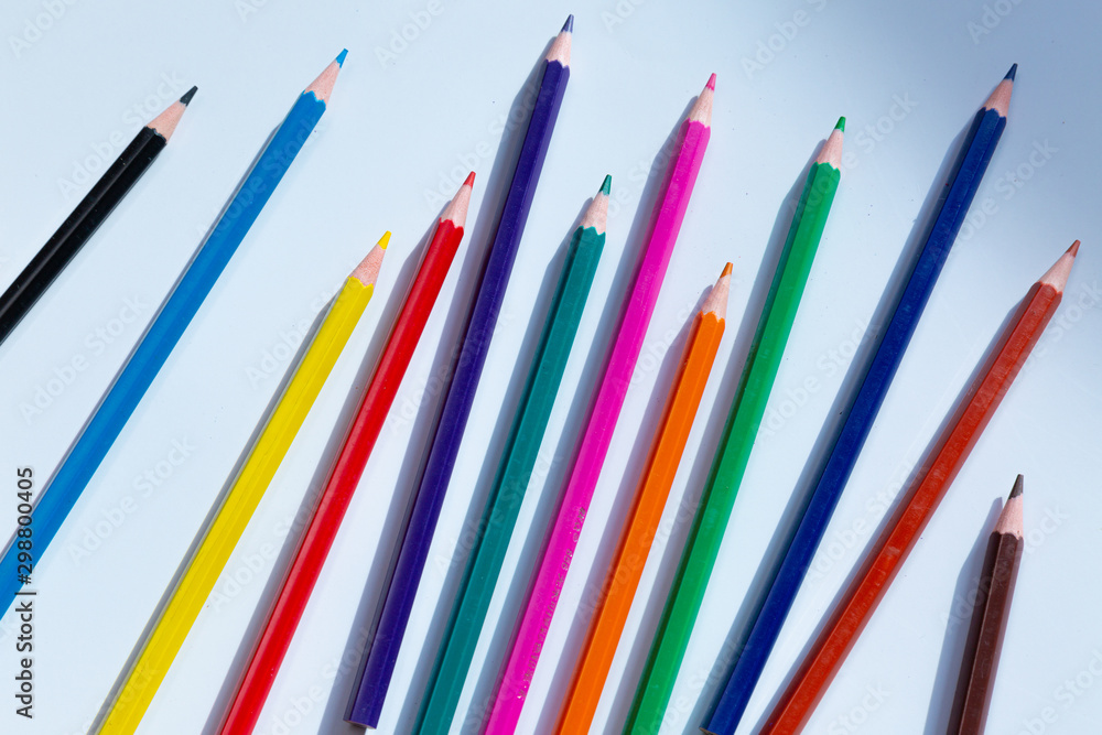 color pencils isolated on white background color pencils isolated on white background