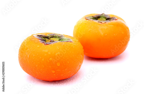 fresh  persimmons isolated on white background.