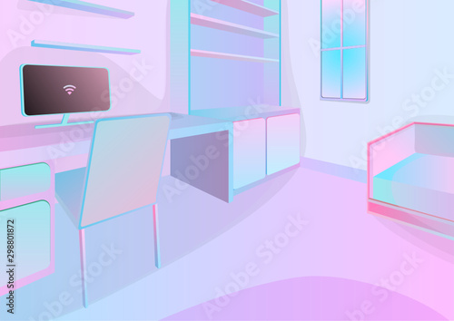 Working room wgradient color blue to pink