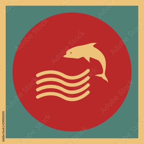 Swimming Dolphin Icon For Your Design,websites and projects.