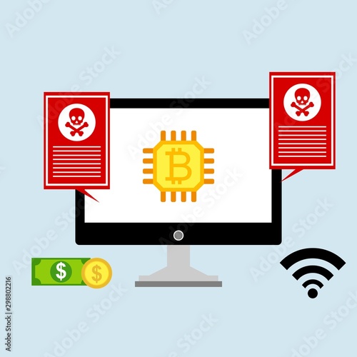 computer virus design with virus alert message, trojan ,virus , antivirus and firewall protection., vector illustration