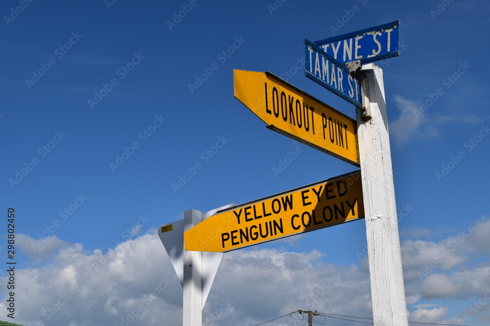Fototapeta premium Traffic sign in New Zealand