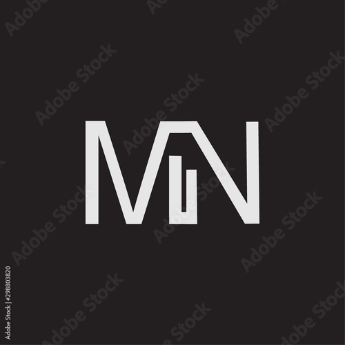 MN intial logo Capital Letters black background