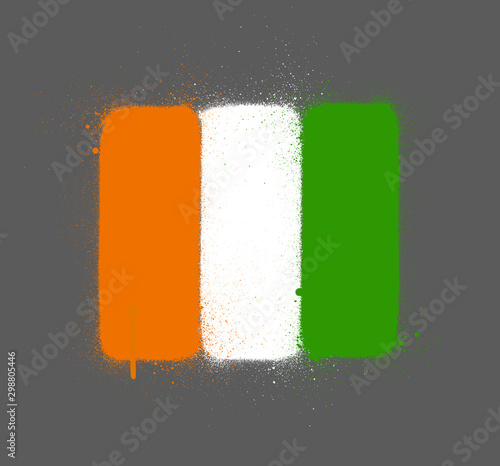 graffti ivory coast flag sprayed over grey photo