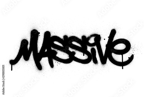 graffiti massive word in black over white