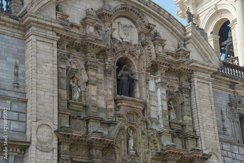 Facade of Cathedral of Lima  Peru 