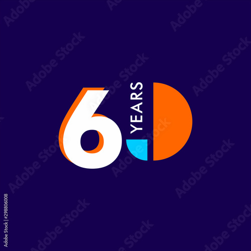 60 Years Anniversary Celebration Vector Template Design Illustration