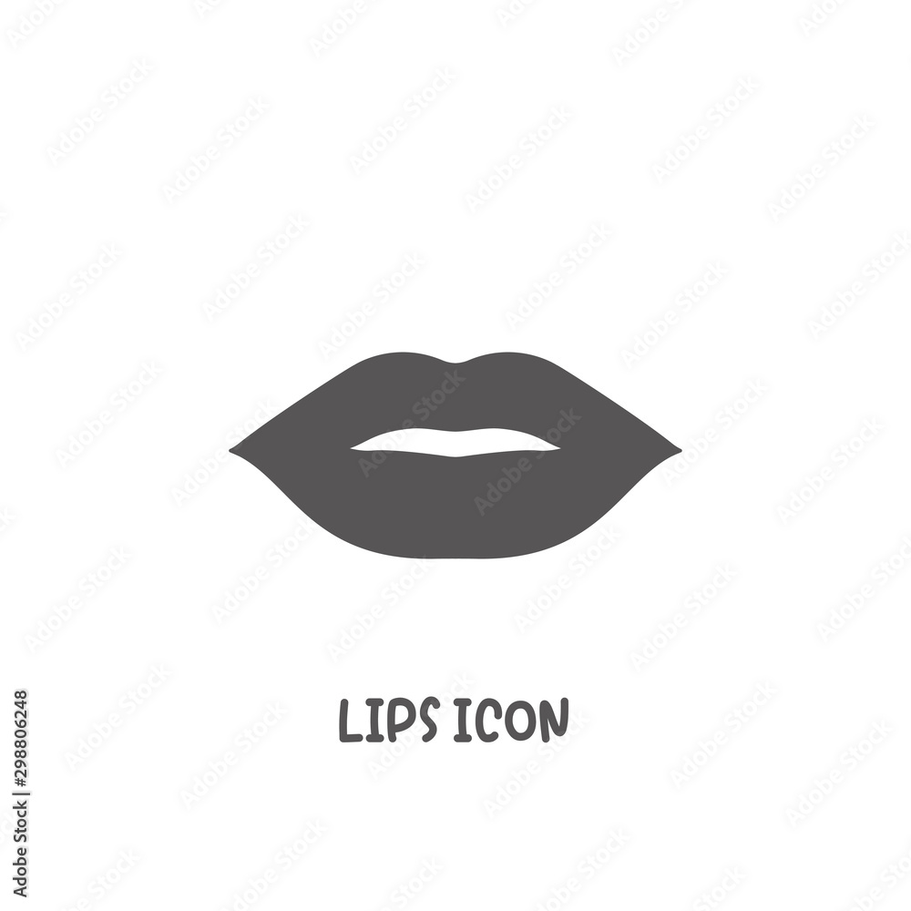 Lips icon simple flat style vector illustration. Lips icon simple flat style vector illustration.