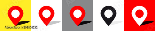 Location pin on different backgrounds photo