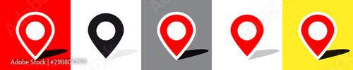 Location pin on different backgrounds photo