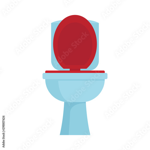 Toilet bowl icon in flat style