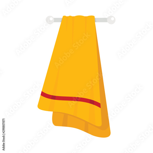 Yellow towel icon in flat style