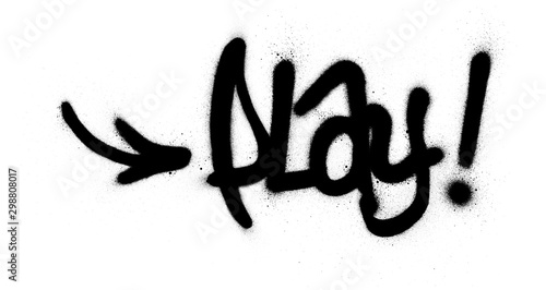 graffiti play word sprayed in black over white