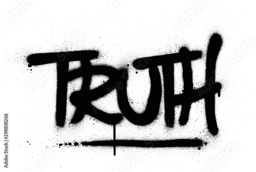 graffiti truth word sprayed in black over white