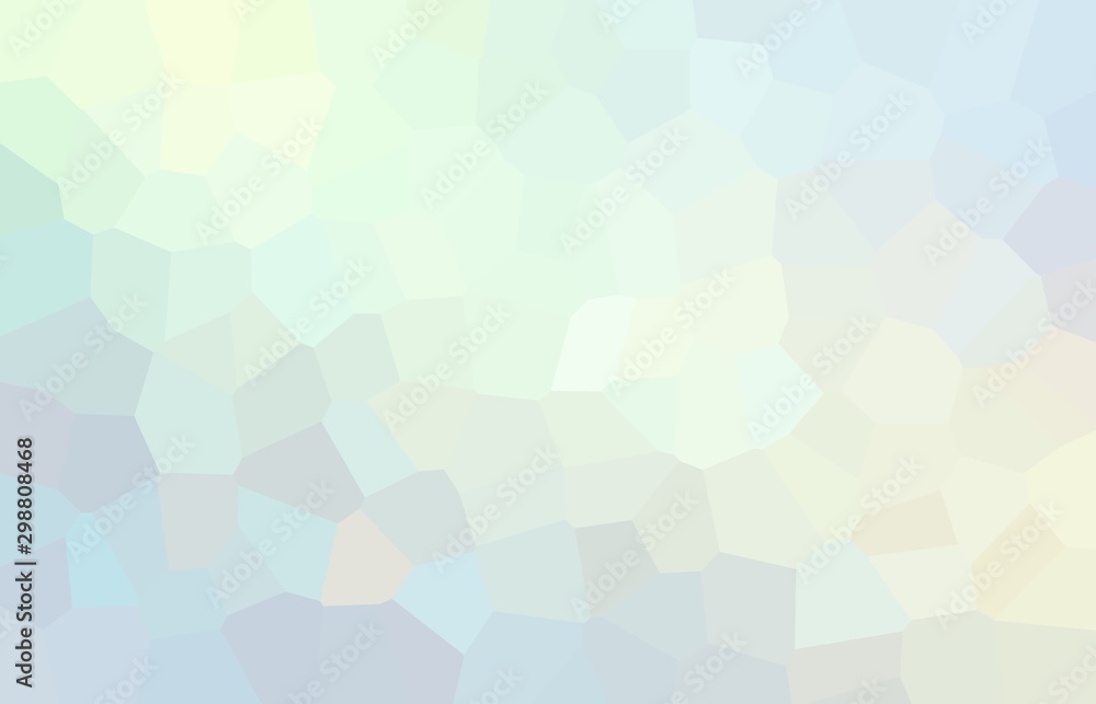 Stylish light geometric background. Hologram green blue yellow mosaic texture. Polygon pattern. Iridescent abstract image. Empty background.