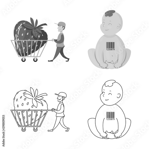 Isolated object of test and synthetic symbol. Collection of test and laboratory vector icon for stock.