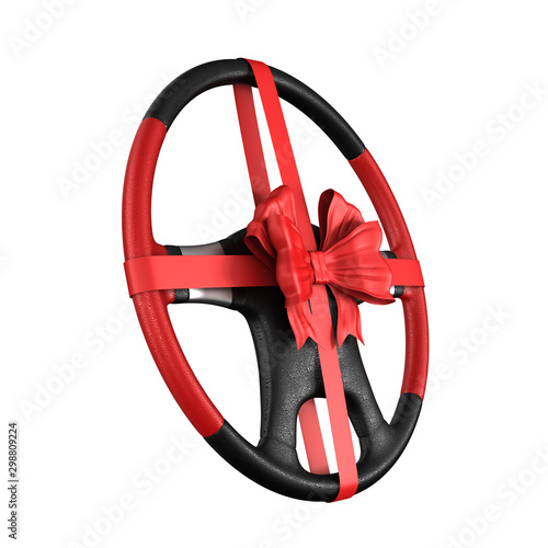 Steering wheel with bow on ...