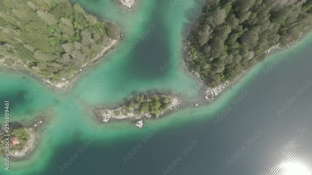 Lake Eib (Eibsee) from Above captured on a drone in 4K Lake Eib (Eibsee) from Above captured on a drone in 4K