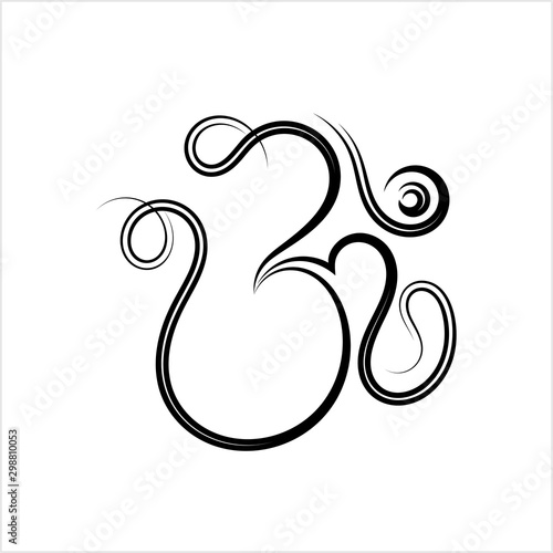 Aum (Om) The Holy Motif Calligraphic Style