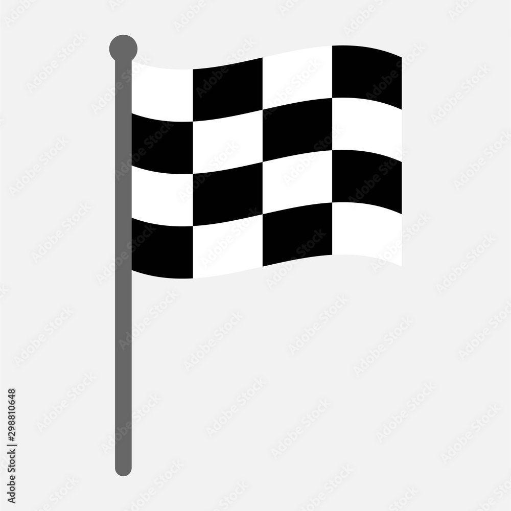 Finishing Flags. Flat Vector Icon. Simple black symbol on white background
