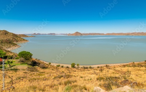 Gariep dam during a drought in the Free state province of South Africa.